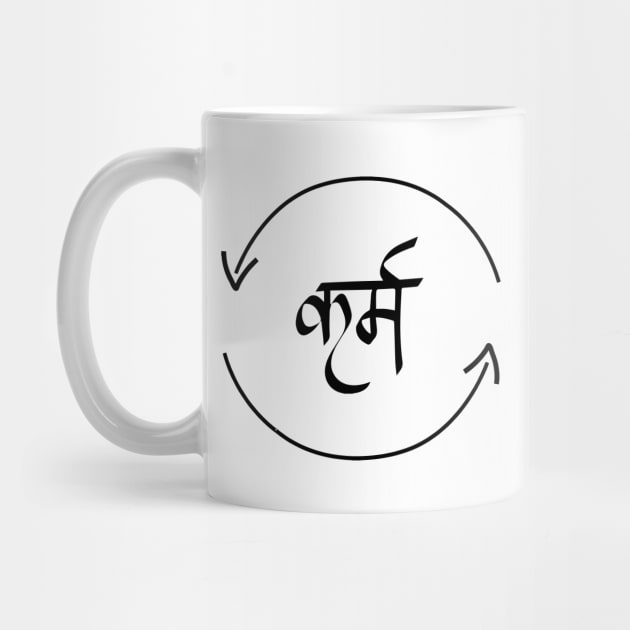 Karma in Hindi Cycle of Life Spirituality Hindu Dharma T-shirt by alltheprints